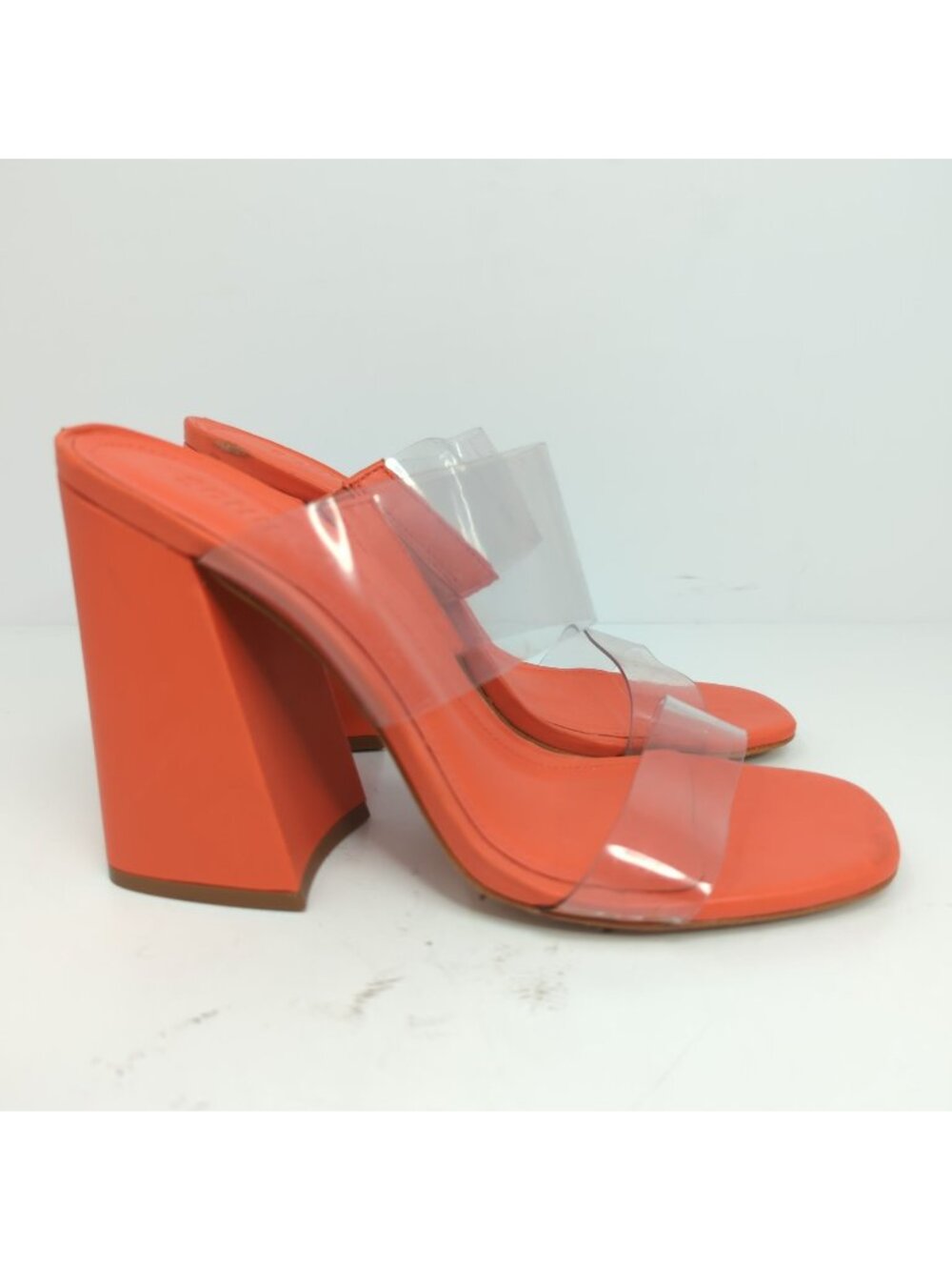 Schutz Victorie Orange High Block Sandal, Women's 8